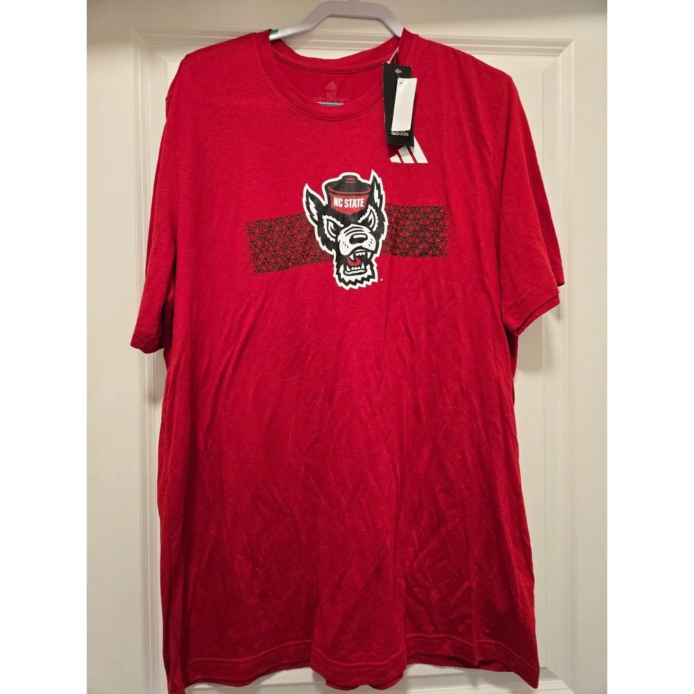 Adidas NC State Wolfpack Tuffy Mascot Red Graphic T-Shirt Mens XLT NWT